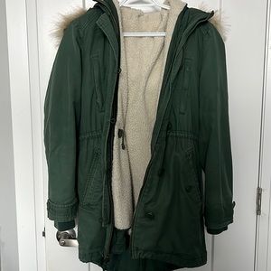 GAP Green Sherpa Jacket Size S